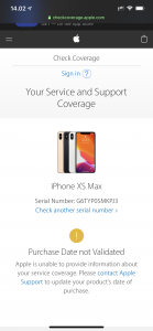 Check on Apple support website to validate purchase