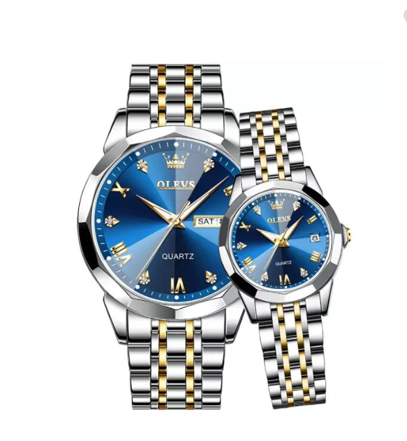 Olevs 9931 Trendy Korean Style Luminous Calendar Couple Watch